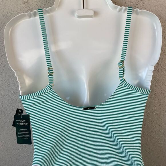 NWT Lauren Ralph Lauren Striped Tankini Top Size 6 - Picture 4 of 5